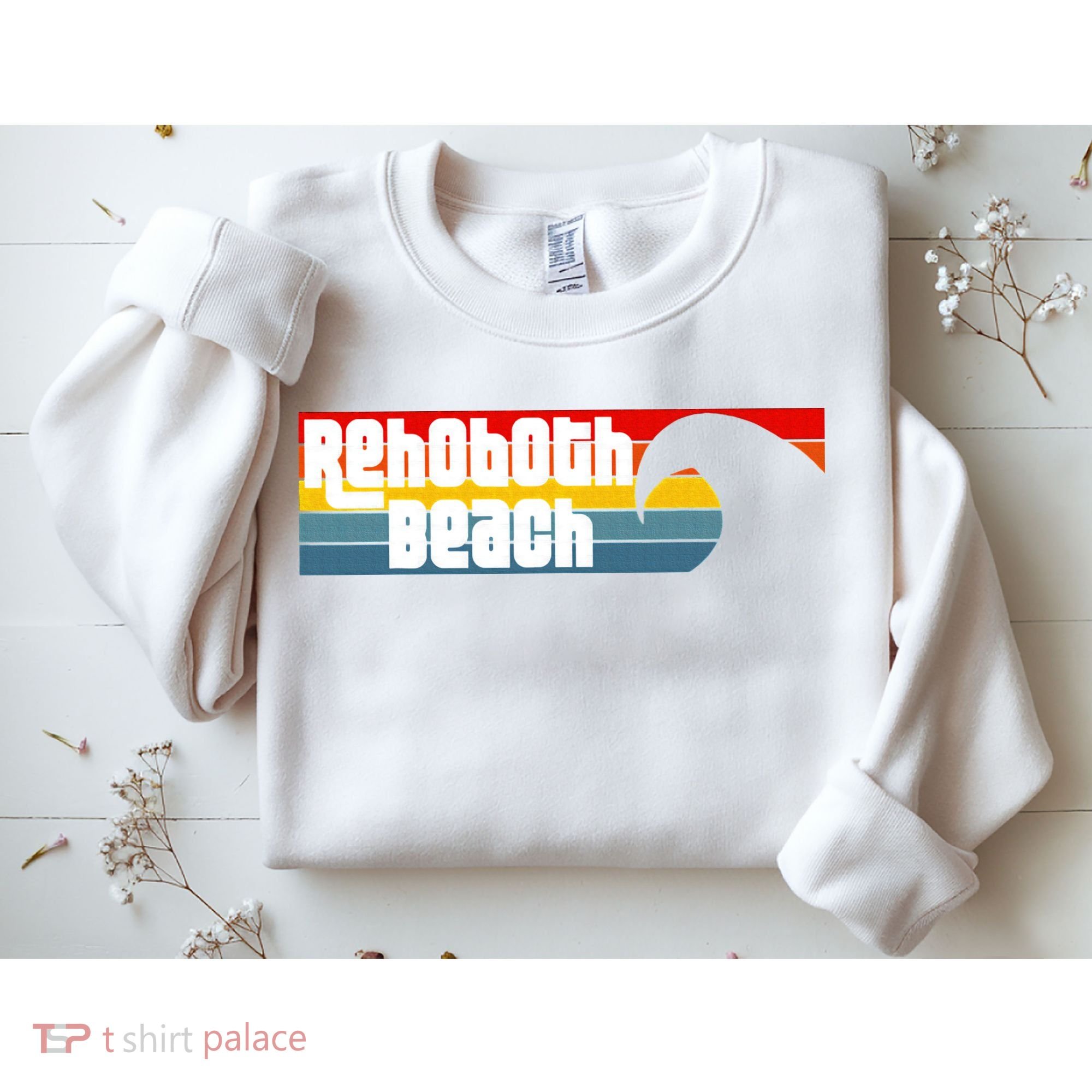 I Love Rehoboth Beach Delaware De Atlantic Wave Sweatshirt