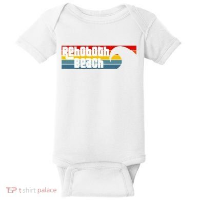 I Love Rehoboth Beach Delaware De Atlantic Wave Baby Bodysuit