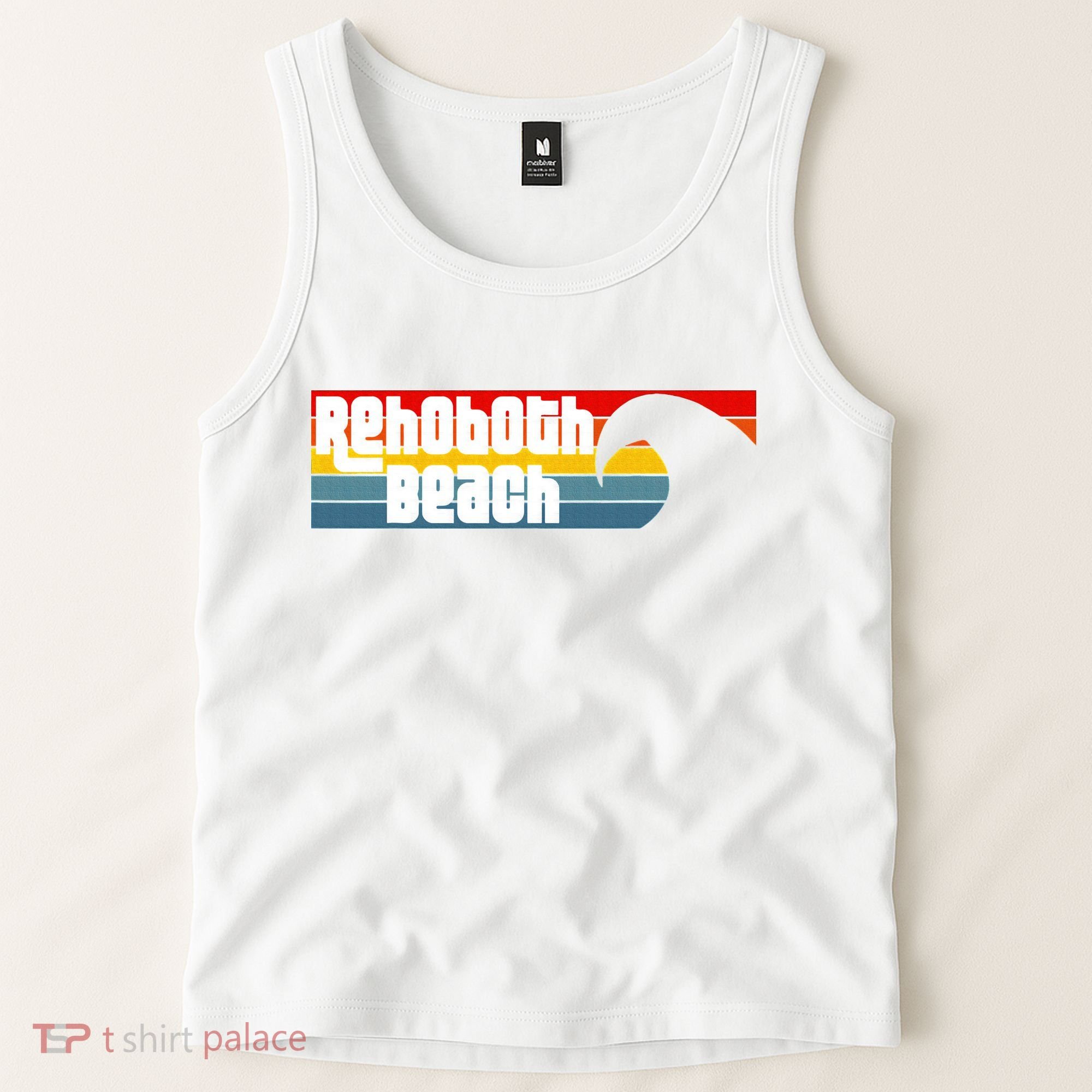I Love Rehoboth Beach Delaware De Atlantic Wave Tank Top
