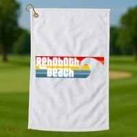 I Love Rehoboth Beach Delaware De Atlantic Wave Golf Towel thumb 1