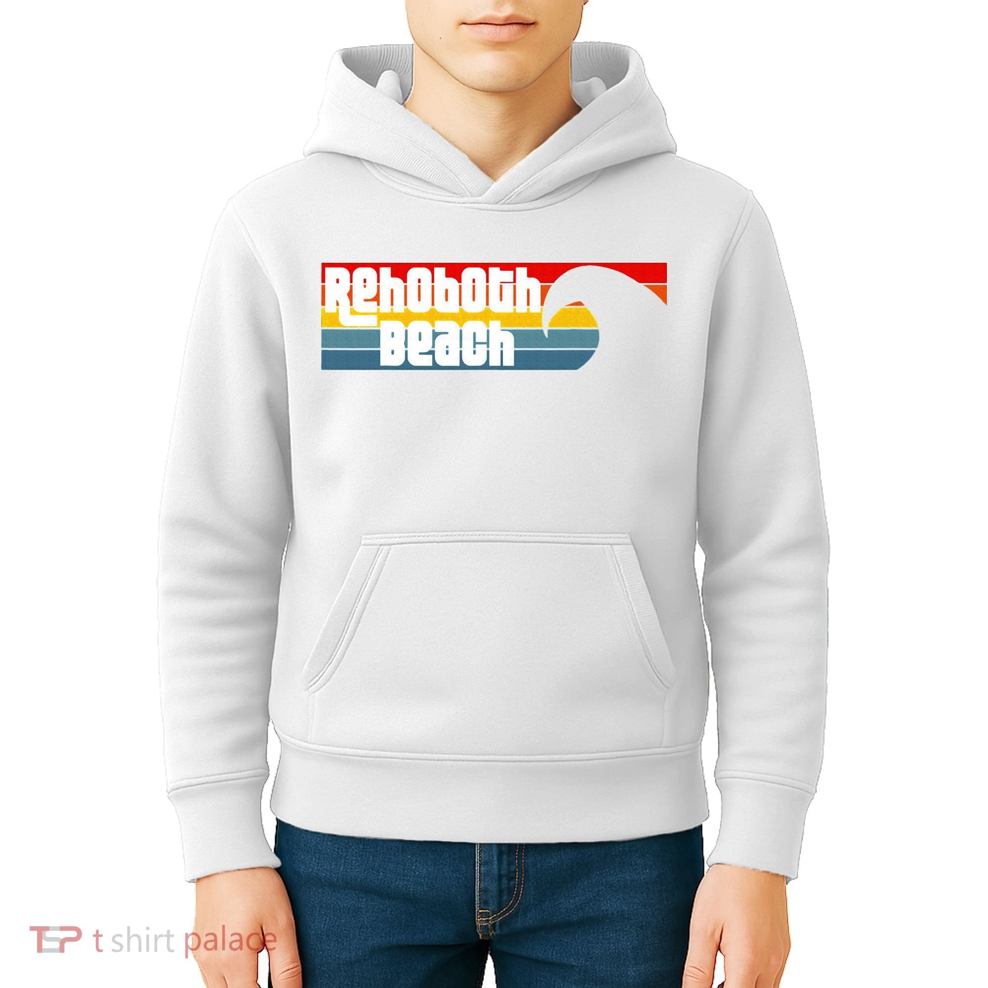I Love Rehoboth Beach Delaware De Atlantic Wave Kids Hoodie