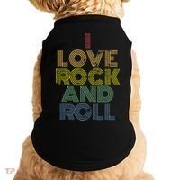 I Love Rock And Roll Distressed Rainbow 70s Doggie Tank thumb 0