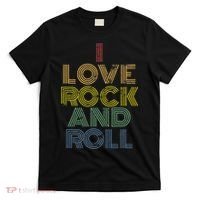 I Love Rock And Roll Distressed Rainbow 70s T-Shirt thumb 0