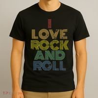 I Love Rock And Roll Distressed Rainbow 70s T-Shirt thumb 3