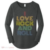 I Love Rock And Roll Distressed Rainbow 70s Women's Perfect Tri Tunic Long Sleeve Shirt thumb 0