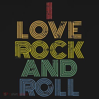 I Love Rock And Roll Distressed Rainbow 70s Women's Hoodie