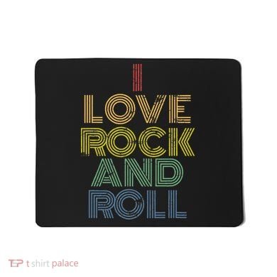 I Love Rock And Roll Distressed Rainbow 70s Mousepad