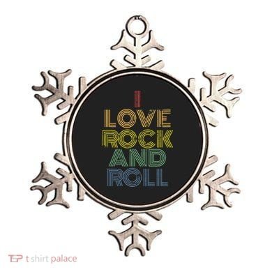 I Love Rock And Roll Distressed Rainbow 70s Ornament