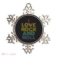 I Love Rock And Roll Distressed Rainbow 70s Ornament thumb 0
