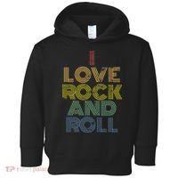 I Love Rock And Roll Distressed Rainbow 70s Toddler Hoodie thumb 0