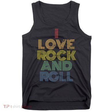 I Love Rock And Roll Distressed Rainbow 70s Tank Top