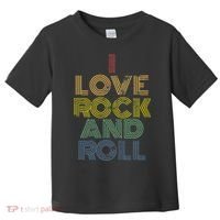 I Love Rock And Roll Distressed Rainbow 70s Toddler T-Shirt thumb 0