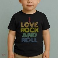 I Love Rock And Roll Distressed Rainbow 70s Toddler T-Shirt thumb 2