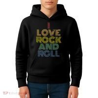 I Love Rock And Roll Distressed Rainbow 70s Kids Hoodie thumb 4