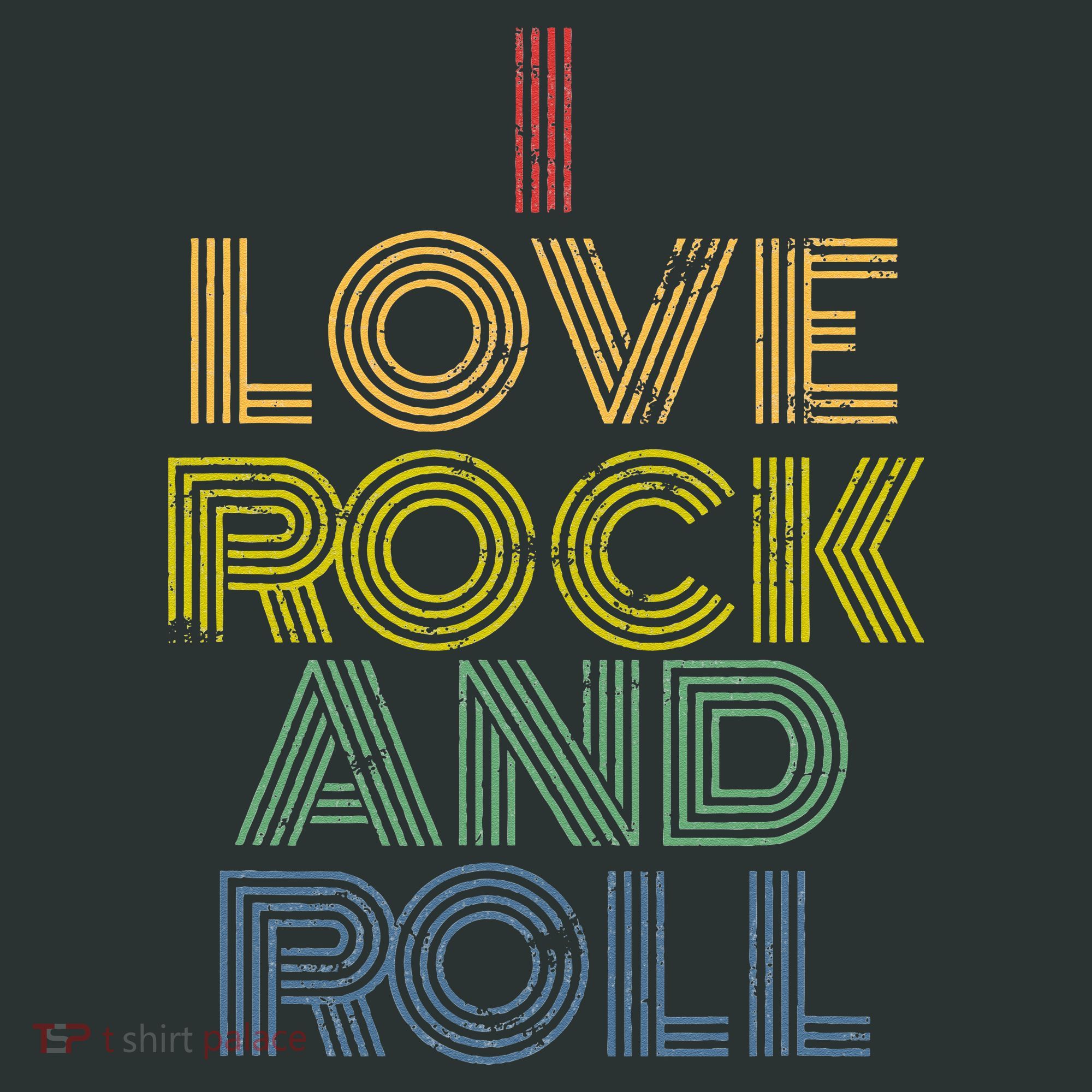 I Love Rock And Roll Distressed Rainbow 70s Infant Baby Jersey Bodysuit