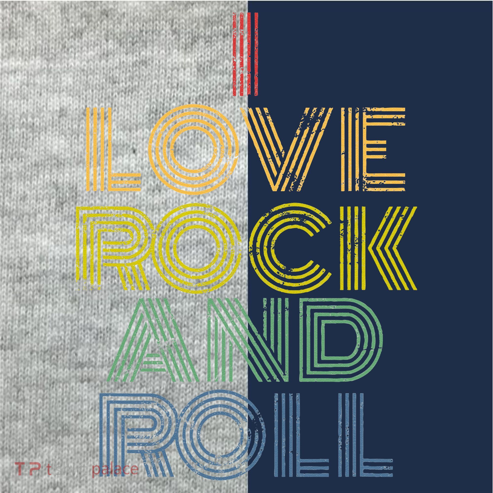 I Love Rock And Roll Distressed Rainbow 70s Kids Colorblock Raglan Jersey