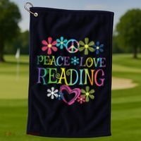 I Love Reading Shirt Book Lovers Gift Reading Club Golf Towel thumb 1