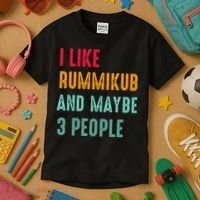 I Like Rummikub And Maybe 3 People Kids T-Shirt thumb 3