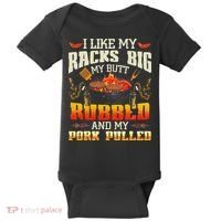 I Like Racks Big My Butt Rubbed And My Pork Pulled Grilling Baby Bodysuit thumb 0