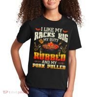 I Like Racks Big My Butt Rubbed And My Pork Pulled Grilling Kids T-Shirt thumb 2