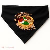 I Love Ramen Noodles And Maybe 3 People USA-Made Doggie Bandana thumb 0