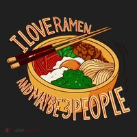 I Love Ramen Noodles And Maybe 3 People Beanie thumb 2