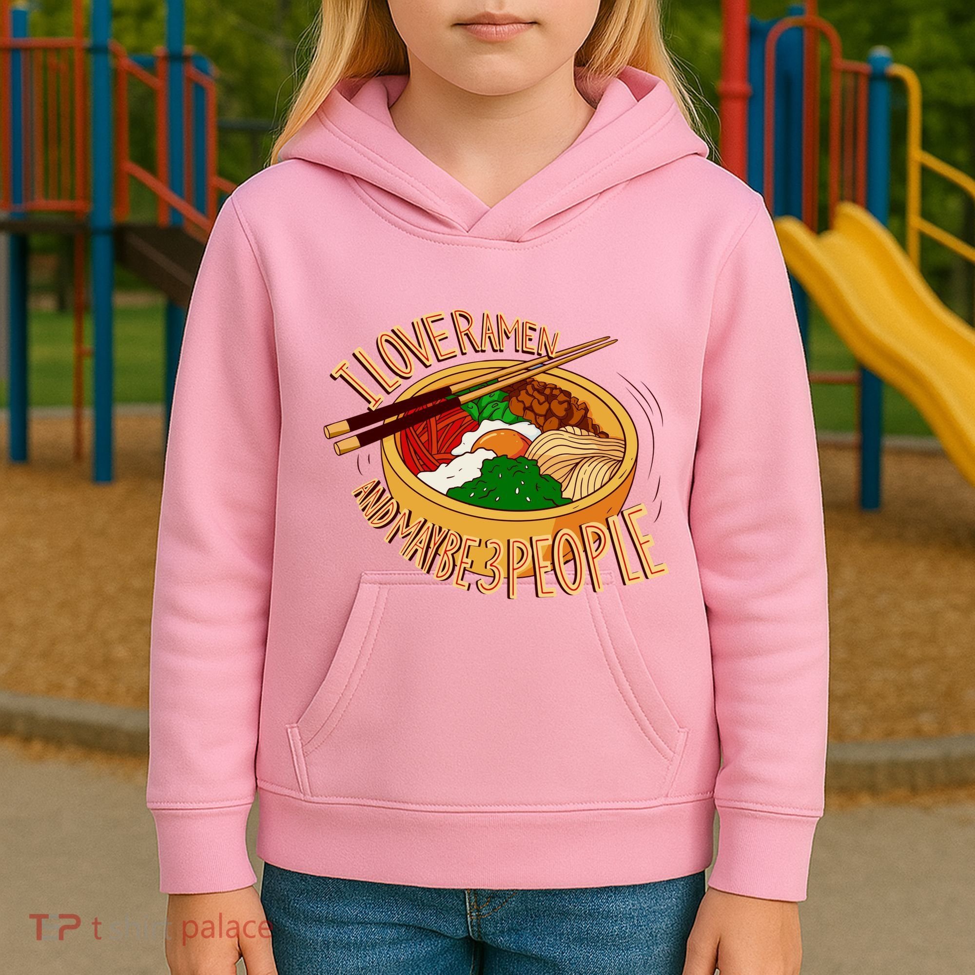 I Love Ramen Noodles And Maybe 3 People Kids Hoodie