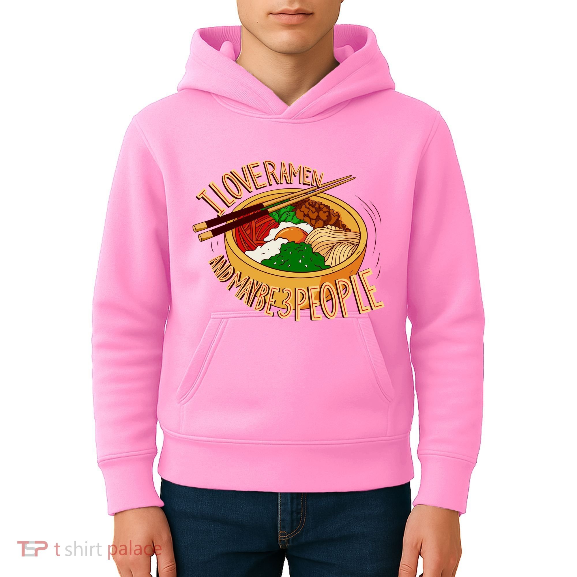 I Love Ramen Noodles And Maybe 3 People Kids Hoodie