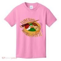 I Love Ramen Noodles And Maybe 3 People Kids T-Shirt thumb 0
