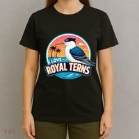 I Love Royal Terns Bird Watcher Sarasota Bradenton Beaches T-Shirt thumb 4