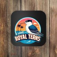 I Love Royal Terns Bird Watcher Sarasota Bradenton Beaches Coaster thumb 0