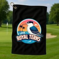 I Love Royal Terns Bird Watcher Sarasota Bradenton Beaches Golf Towel thumb 1