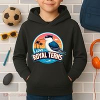 I Love Royal Terns Bird Watcher Sarasota Bradenton Beaches Kids Hoodie thumb 2