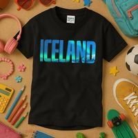 Icelandic Lights Reykjavik Vacations Iceland Kids T-Shirt thumb 3
