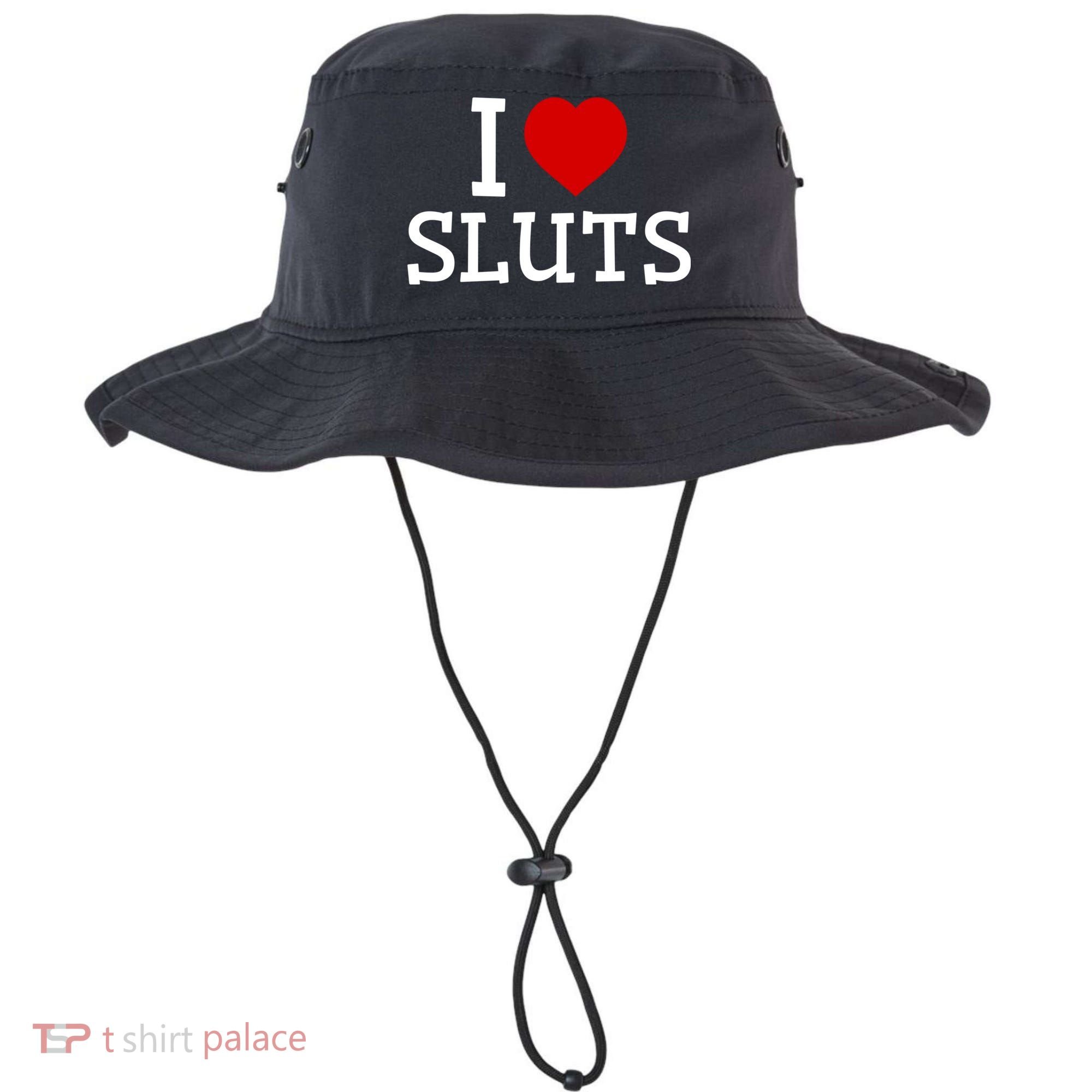 I Love Sluts I Heart Sluts Red Heart Love Sluts Bucket Hat