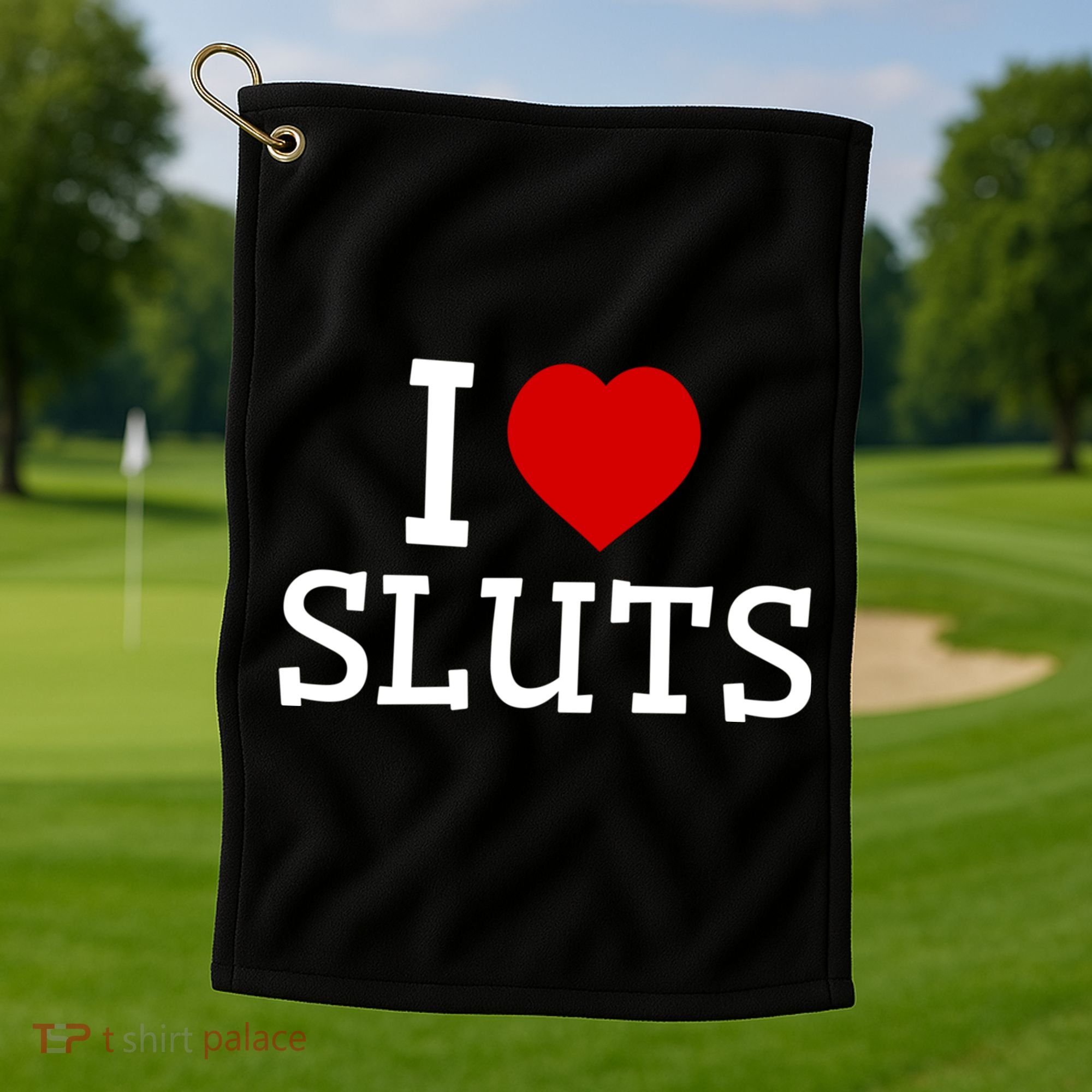 I Love Sluts I Heart Sluts Red Heart Love Sluts Golf Towel