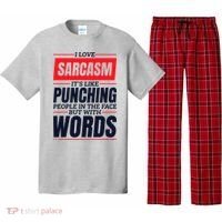 I Love Sarcasm ItS Like Punching People In The Face Pajama Set thumb 0