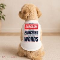 I Love Sarcasm ItS Like Punching People In The Face Doggie Tank thumb 2