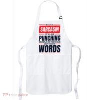 I Love Sarcasm ItS Like Punching People In The Face Apron thumb 0