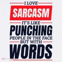 I Love Sarcasm ItS Like Punching People In The Face Apron thumb 3