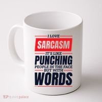 I Love Sarcasm ItS Like Punching People In The Face Coffee Mug thumb 0