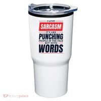 I Love Sarcasm ItS Like Punching People In The Face Tumbler thumb 0