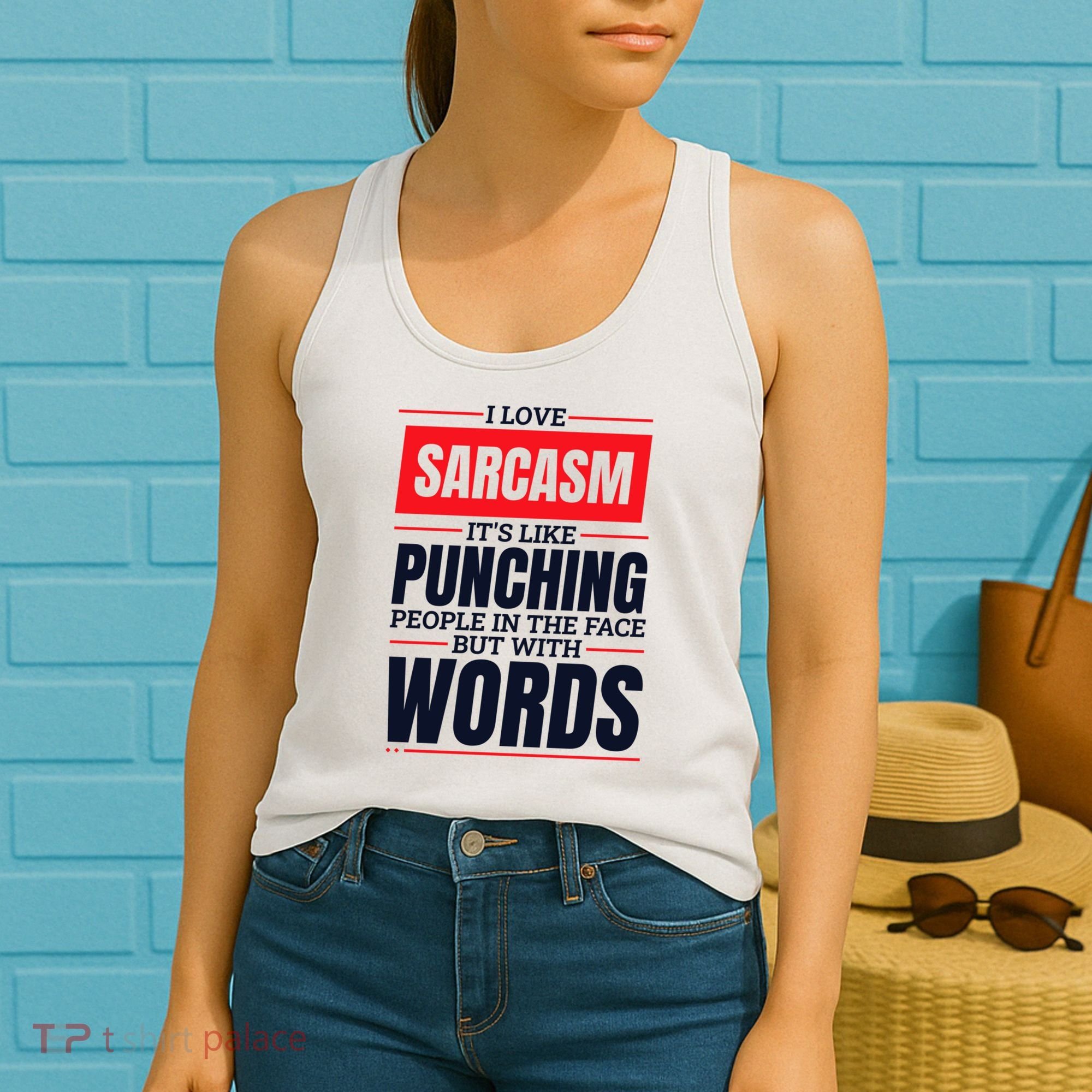 I Love Sarcasm ItS Like Punching People In The Face Women's Tank Top