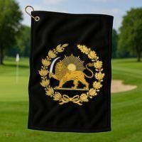 Iran Lion Sun Achaemenid Empire Safavid Dynasty Golf Towel thumb 1