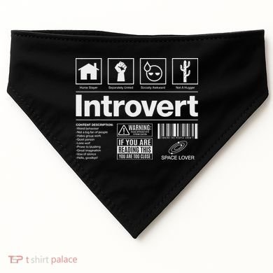 Introvert Label Signs USA-Made Doggie Bandana