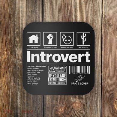 Introvert Label Signs Coaster