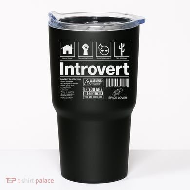 Introvert Label Signs Tumbler