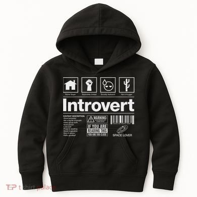 Introvert Label Signs Kids Hoodie