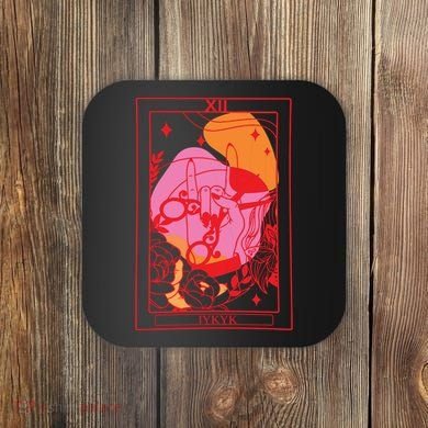 Iykyk Lesbian Sapphic Tarot Card Coaster