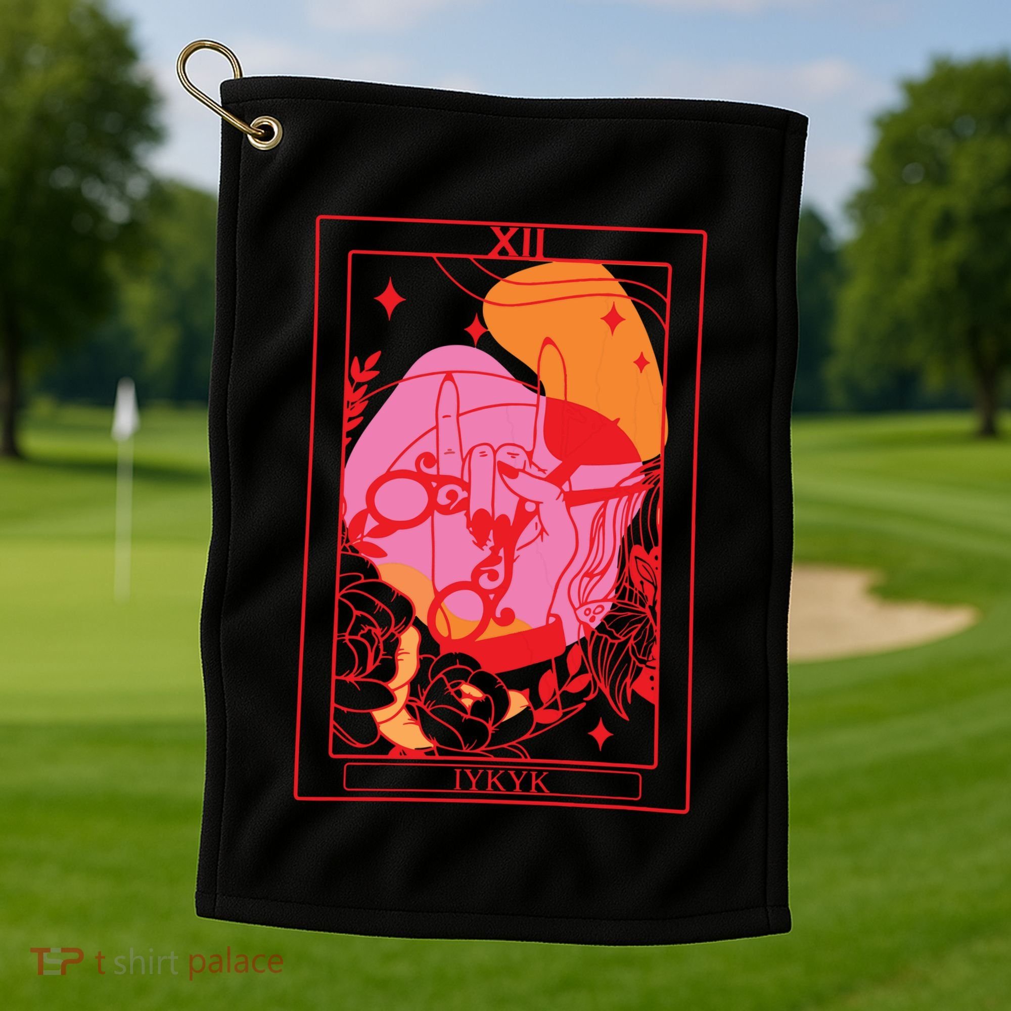 Iykyk Lesbian Sapphic Tarot Card Golf Towel
